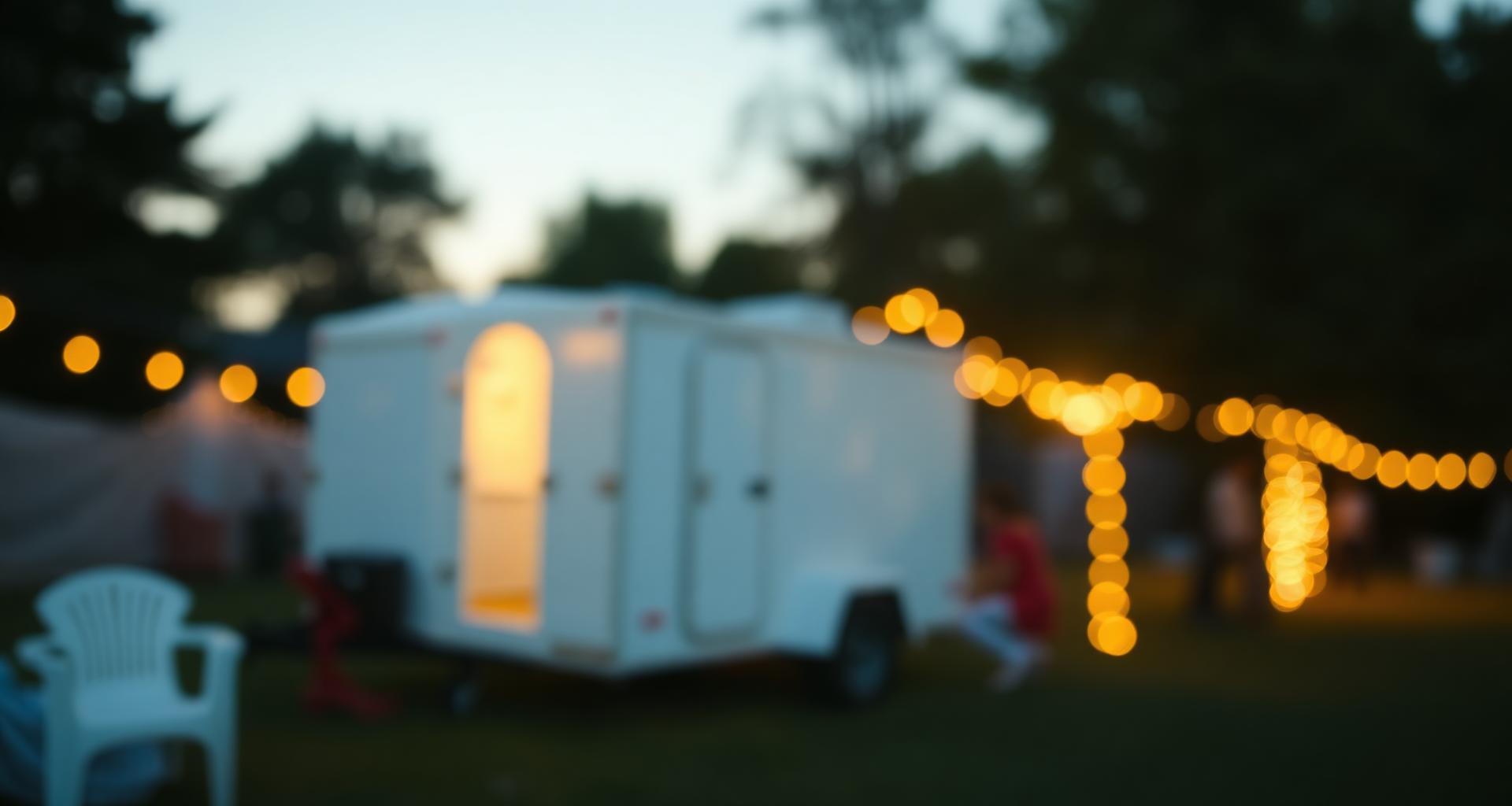 Portable restroom units staged for outdoor service